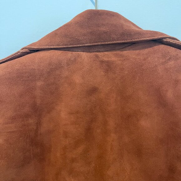 Brown suede women's trench coat - Picture 3 of 9
